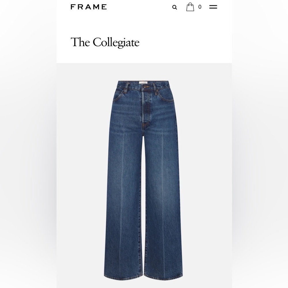 Frame Denim Collegiate high rise relaxed wide leg